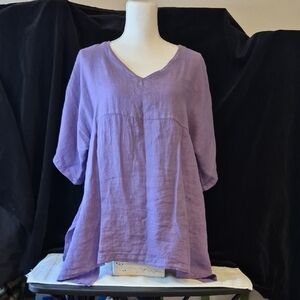 Cut Loose Linen Top – Lavender - Size S/M